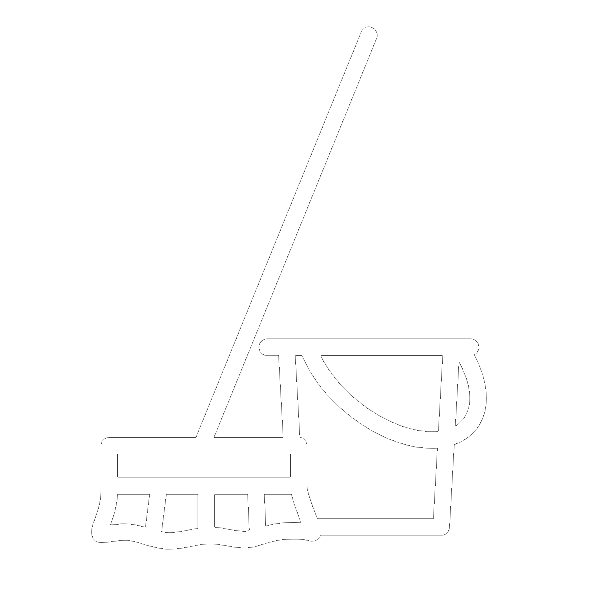 Mop and broom icon representing no-mess plumbing service