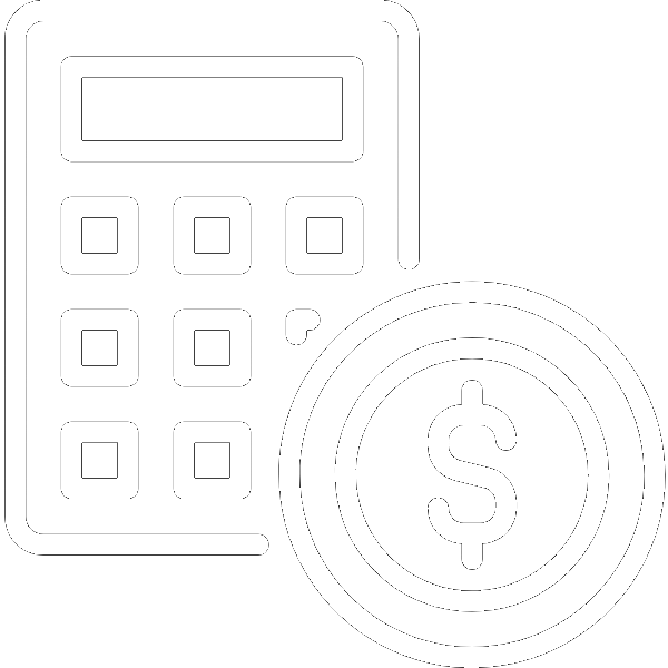 Calculator icon with a dollar sign representing free plumbing estimates